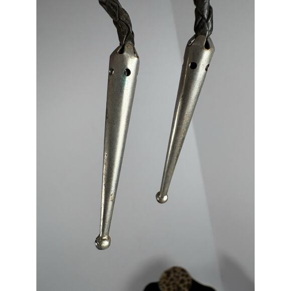 Native American Navajo Handmade Beaded Bolo Tie Silver Tone - Picture 5 of 7